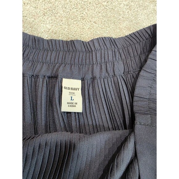 Pleated Midi Skirt Old Navy Size L Gray Polyester - Picture 3 of 7